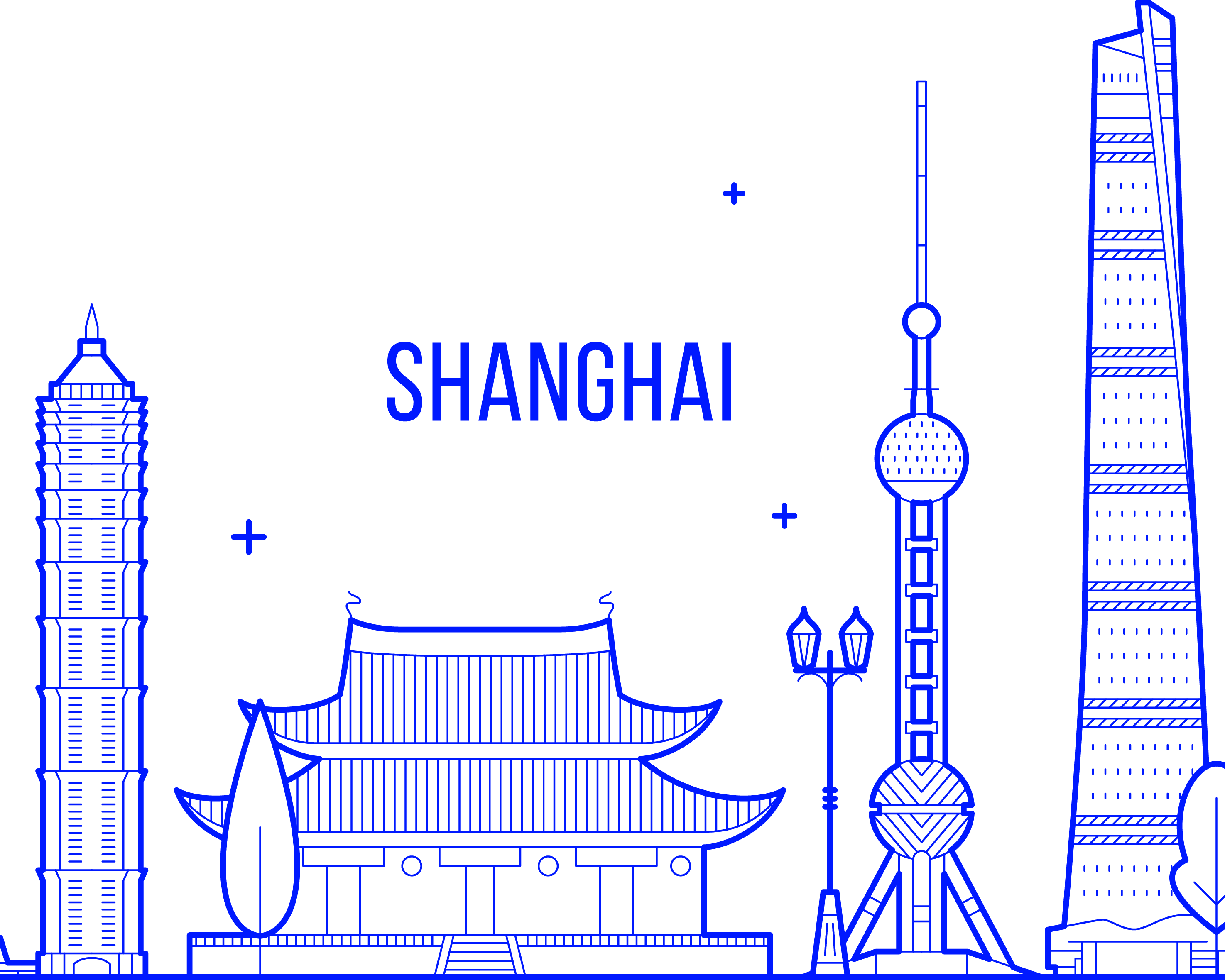 Shanghai skyline illustration