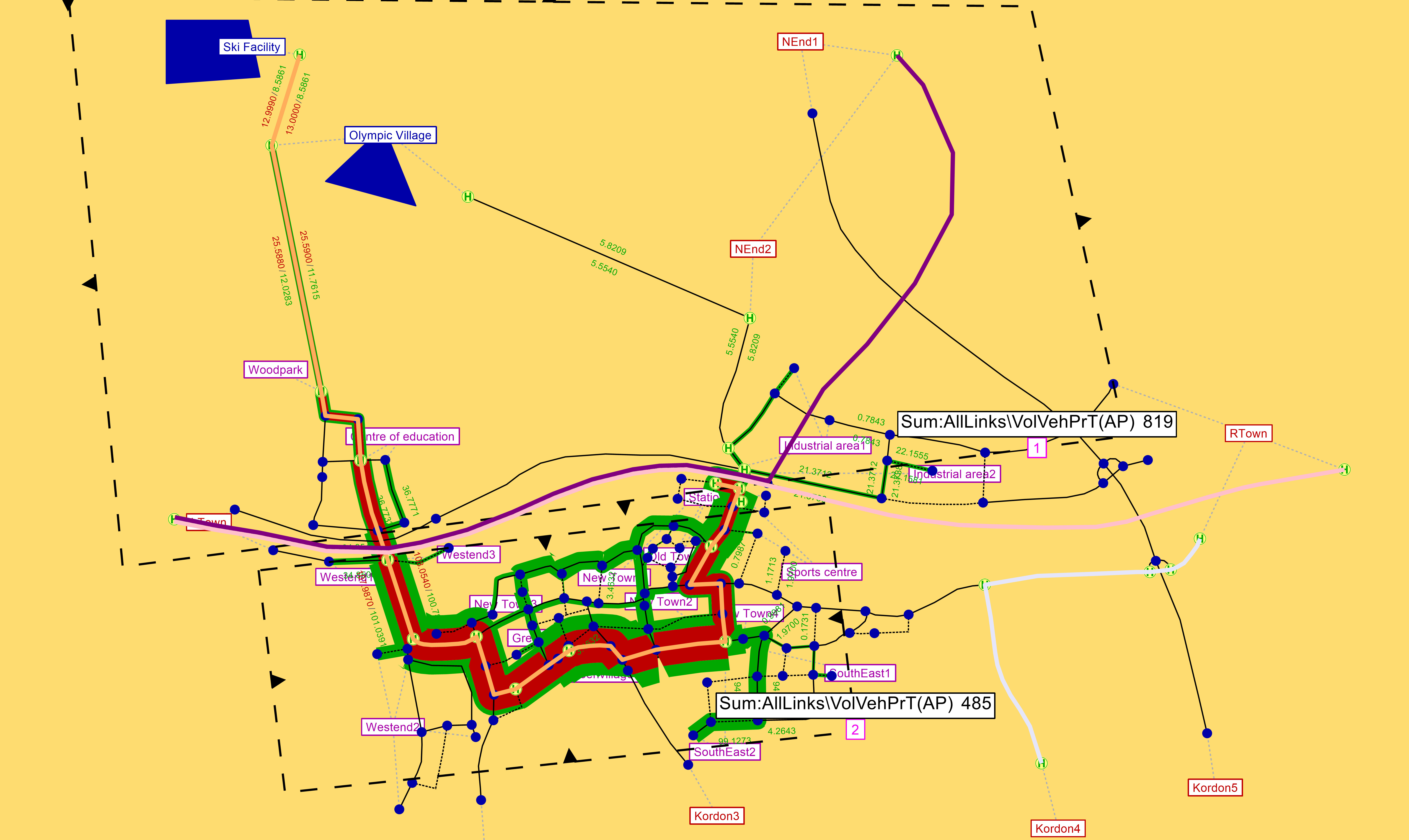 Screenshot of a transportation plan